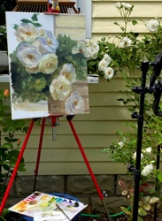 Painting Roses in
My Garden, 2022