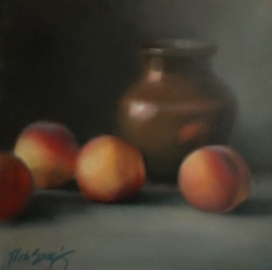 Peaches w Copper Pot
12" x 12"  $900
