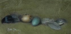 Birds' Eggs w Feathers
4" x 8"  SOLD
