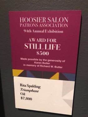 Yay!!  Still Life Award at
Hoosier Salon 2018