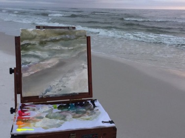 Painting on location in Watercolor, Florida