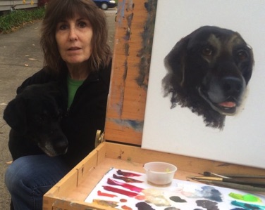 Painting Pet Portraits
(see Ouzo hiding?)  :)
