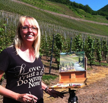Painting Vineyards in the Mosel Region of Germany Painting Vineyards in the Mosel Region of Germany