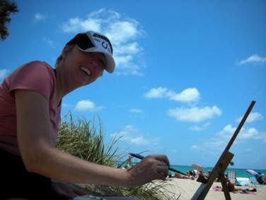 Painting Palm Trees in<br>

Ft. Lauderdale, 2007