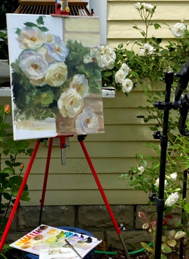 Painting Roses in my Garden, 2022