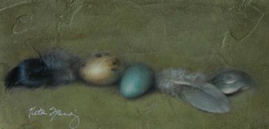Birds’ Eggs w Feathers
4” x 8”  SOLD