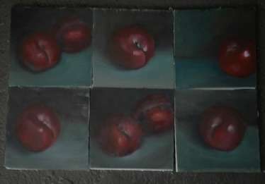 Series of Plums Paintings
each approx. 6" x 6"